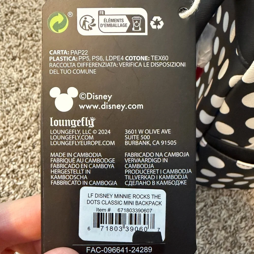 Loungefly Disney Polka Dot Minnie Backpack - Picture 5 of 5